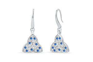 Trinity Knot Sapphire Crystal Earrings