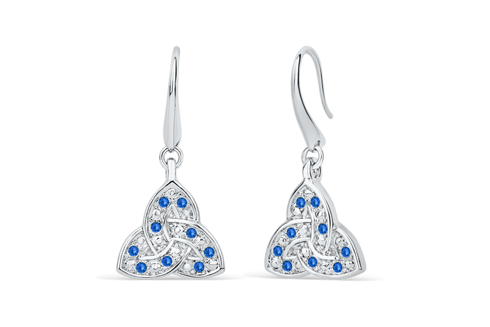 Trinity Knot Sapphire Crystal Earrings