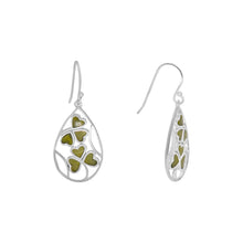 Load image into Gallery viewer, Connemara Marble Shamrock Silver Earrings