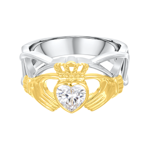 Celtic Crystal Claddagh Ring - Clear