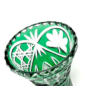 Green Shamrock Vase with Oval Panel