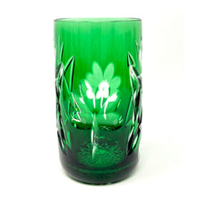 Load image into Gallery viewer, NEW! Emerald Green Shamrock Stemless Champagne Glass - Pair - Slightly Imperfect