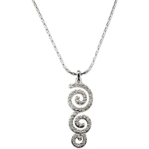 Celtic Triple Spiral Crystal Pendant