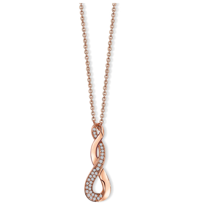 Celtic Twist Crystal Pendant Rose Gold