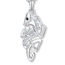 Load image into Gallery viewer, Celtic Horse Crystal Pendant