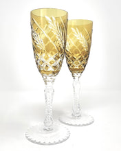 Load image into Gallery viewer, Amber Flute Champagne Glasses - Slightly Imperfect - Set of Two