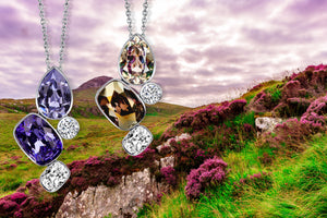 Connemara Green and Gold Crystal Pendant